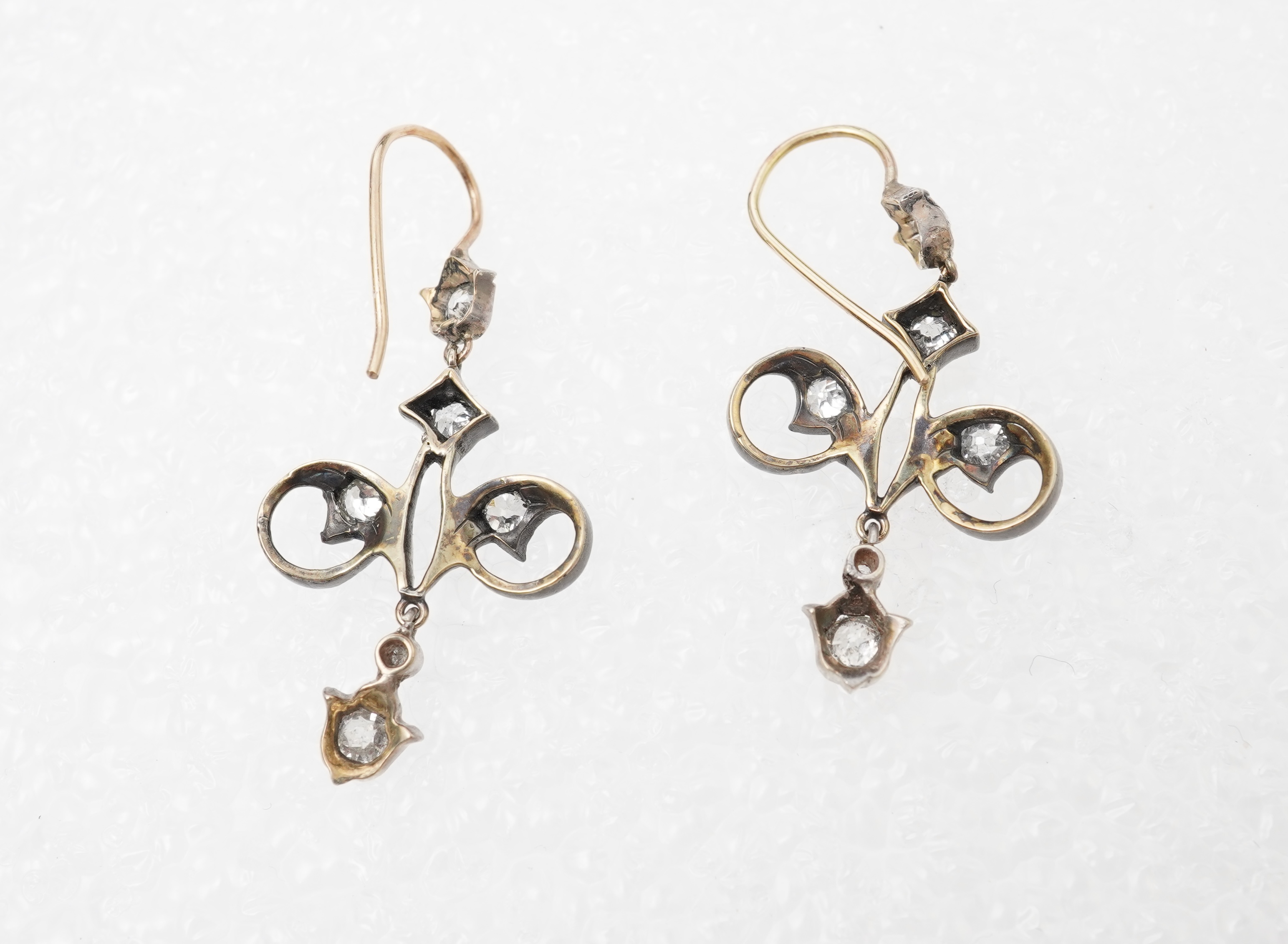 A pair of diamond earrings